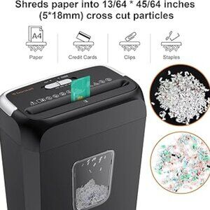 Bonsaii C237-B Paper Shredder 6-Sheet Cross-Cut with Auto & Reverse